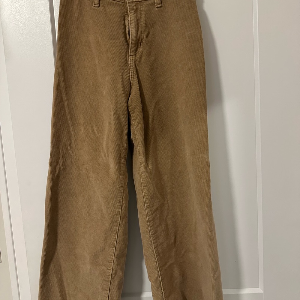 Corduroy wide leg pants - camel